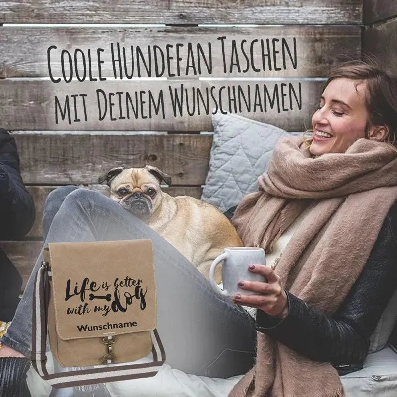 Canvas Umhängetasche mit Hundespruch – für Hundemenschen