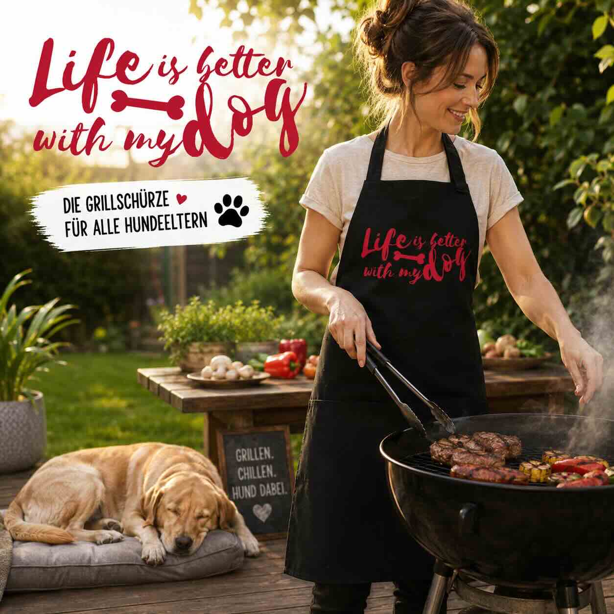  Unsere Schürzen mit Hundemotiven sind die perfekte Ausstattung für alle, die auch am Herd oder Grill zeigen wollen, für wen ihr Herz schlägt. 