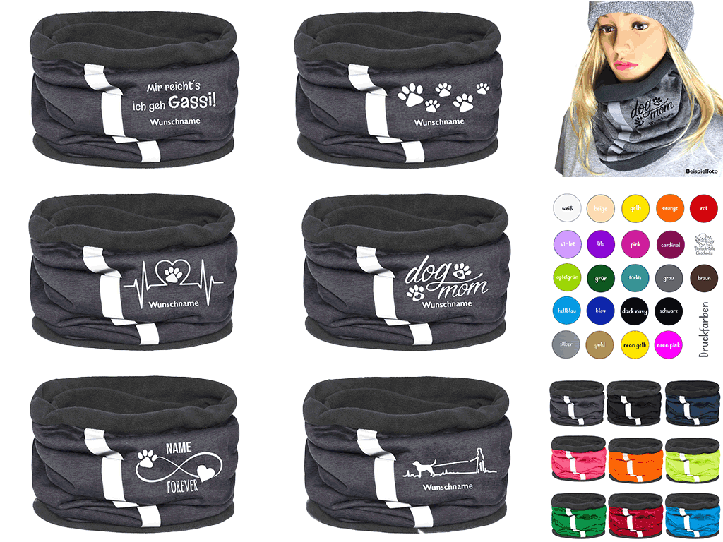 Schlauchschals personalisierbar für Hundeliebhaber