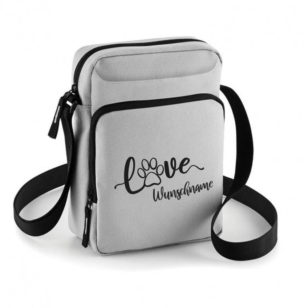 Leckerlitaschen Hund personalisiert zum Umhängen – Outdoor Tasche mit Hundemotiv und Namen für den Gassigang