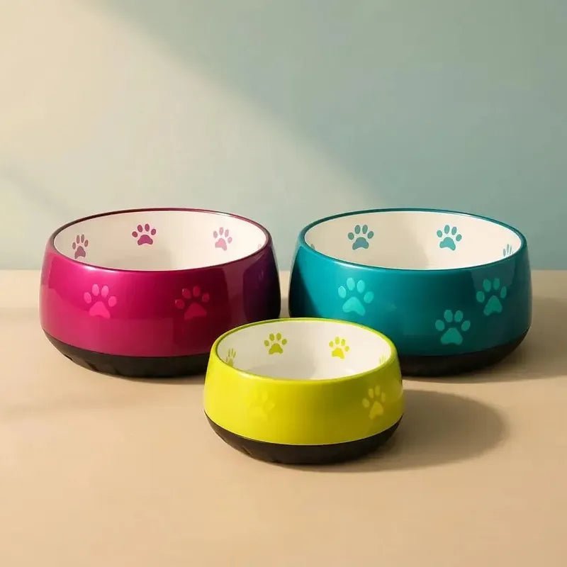 Hundenapf Keramik mit Pfote, Schleckmatte und Wasserflasche Hund – alles fürs Futtererlebnis