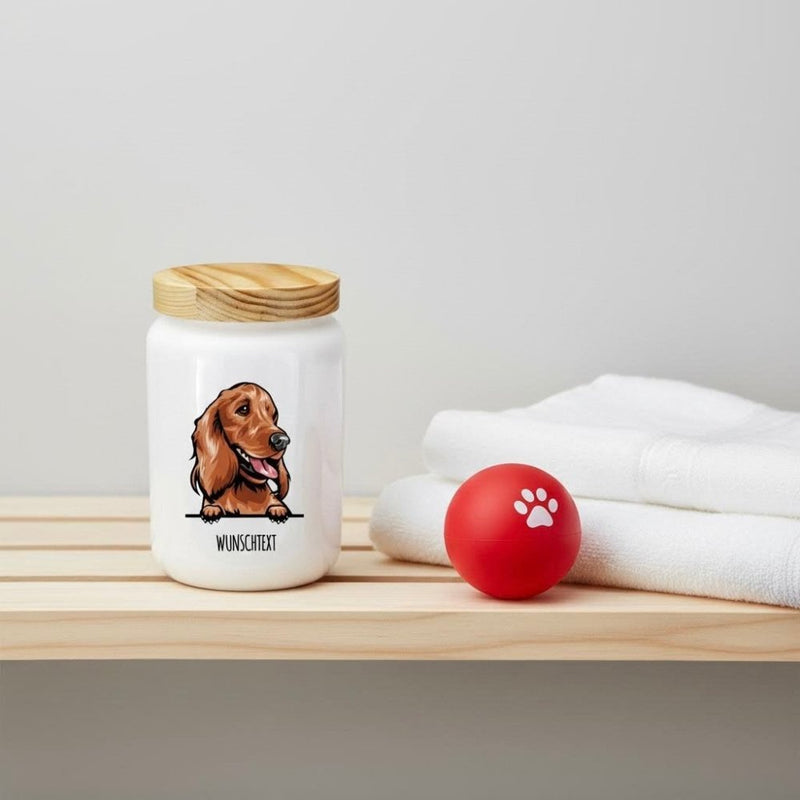 Leckerlidose Hund personalisiert aus Keramik – mit Hunderasse, Foto oder Wunschnamen als Geschenk für Hundebesitzer