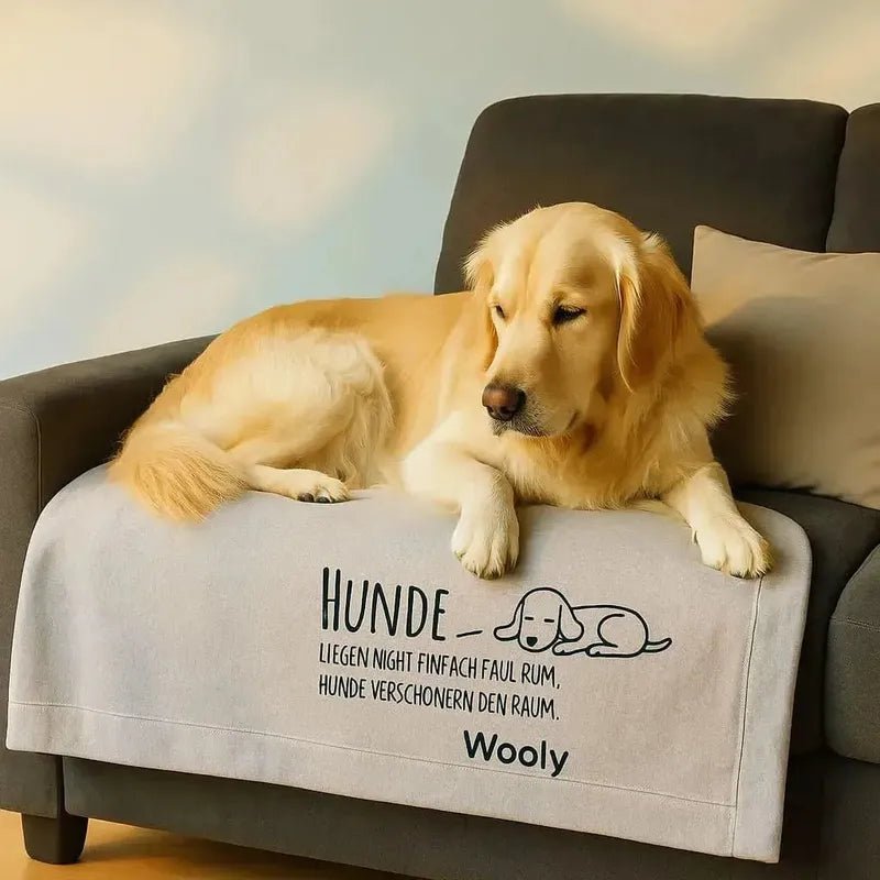 Hundedecken mit Wunschname und Wunschmotiv