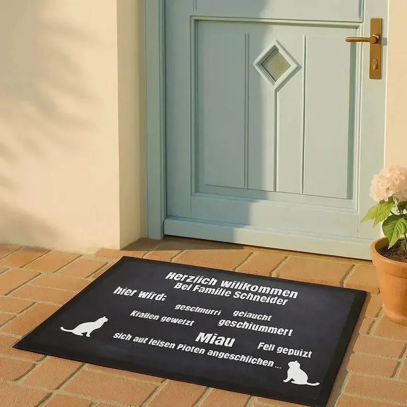 Fußmatte mit Katzenmotiv personalisierbar