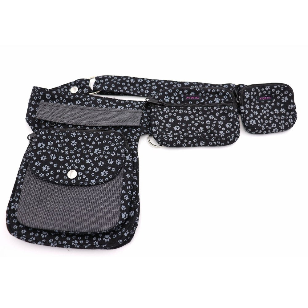 Nijens Beuteltasche klein Pfote -anthrazit- mit Gürtelschlaufe-Tierisch tolle Geschenke