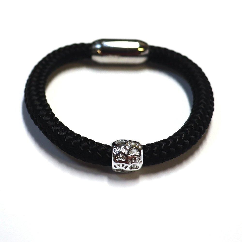 Hundefan Armband TAU mit -Pfote schwarz-Tierisch tolle Geschenke