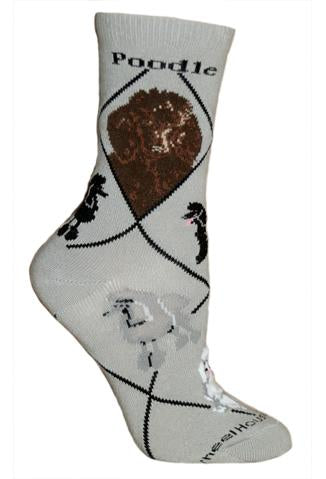 Hunde Rasse Socken: Pudel -grau-L