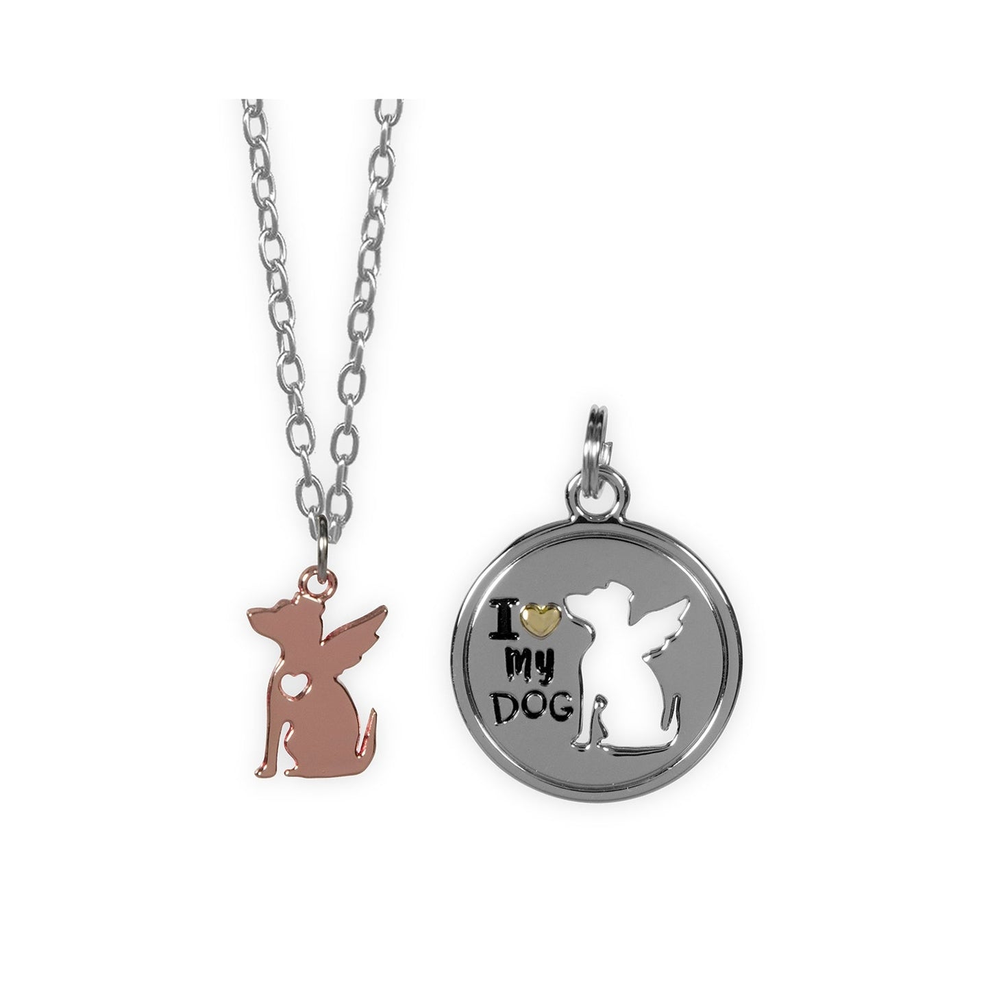 Geschenk Set: Halskette & Anhänger -I love my Dog-