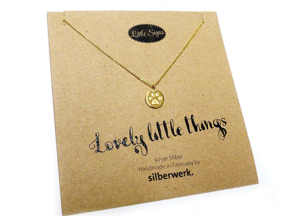 Silberwerk LITTLE SIGNS -Kette Pfote Gold-Tierisch tolle Geschenke