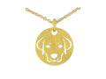 Silberwerk Lovely Little Signs Kette Hund Gold – 925er Silber goldplattiert mit Hundeportrait-Anhänger 13mm