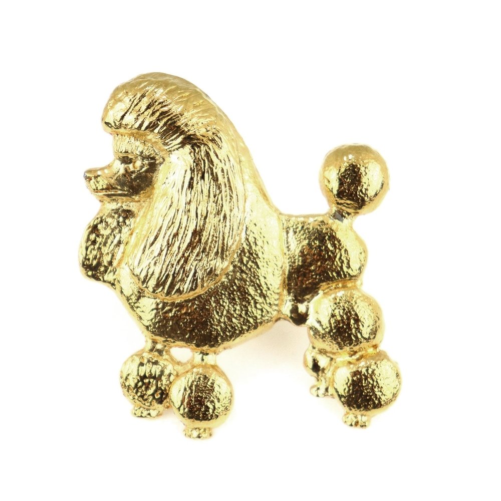 Pudel Zinn-Brosche - Vergoldet-Tierisch tolle Geschenke