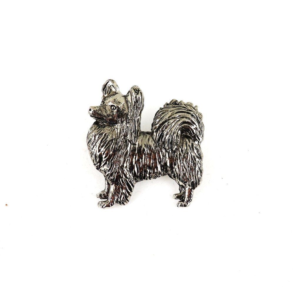 Papillon Zinn-Brosche - Versilbert-Tierisch tolle Geschenke