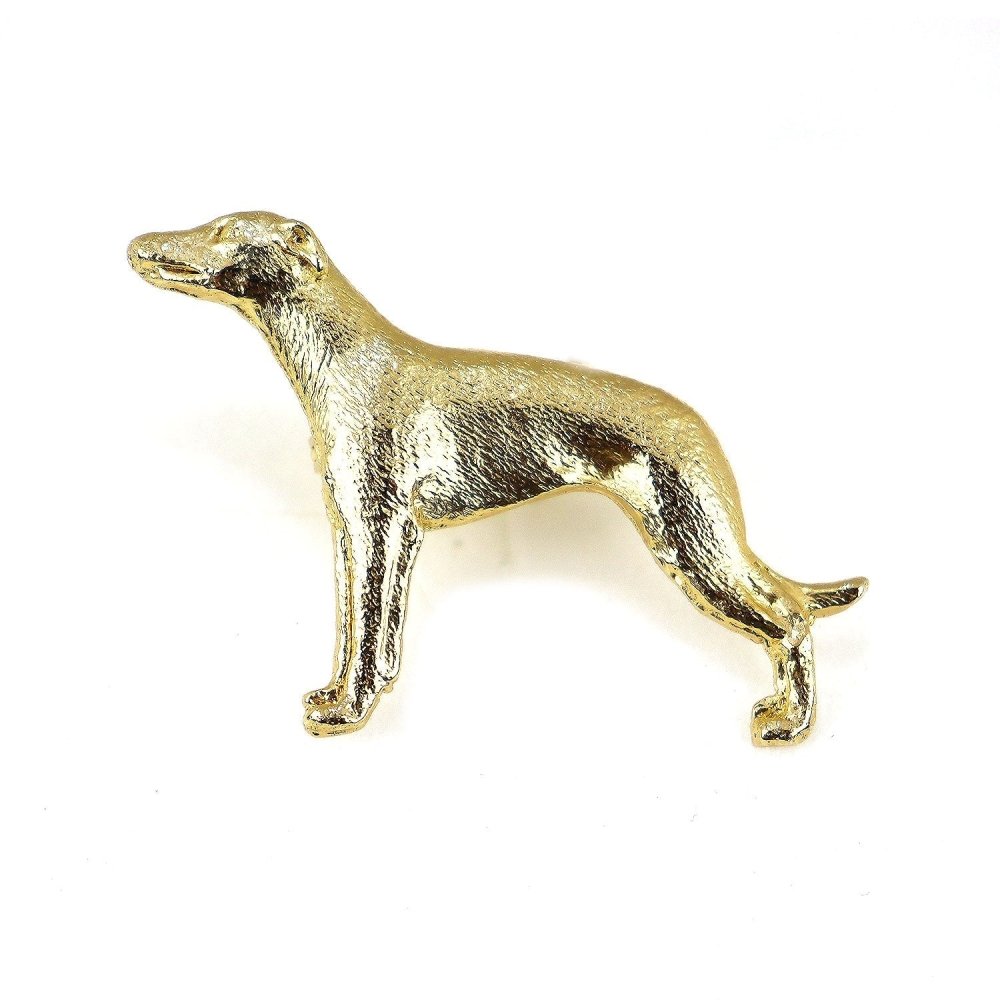 Greyhound Zinn-Brosche - Vergoldet-Tierisch tolle Geschenke