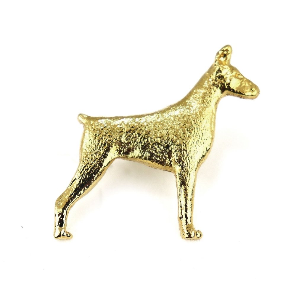 Dobermann Zinn-Brosche - Vergoldet-Tierisch tolle Geschenke