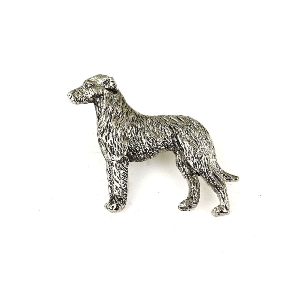 Deerhound Zinn-Brosche - Versilbert-Tierisch tolle Geschenke