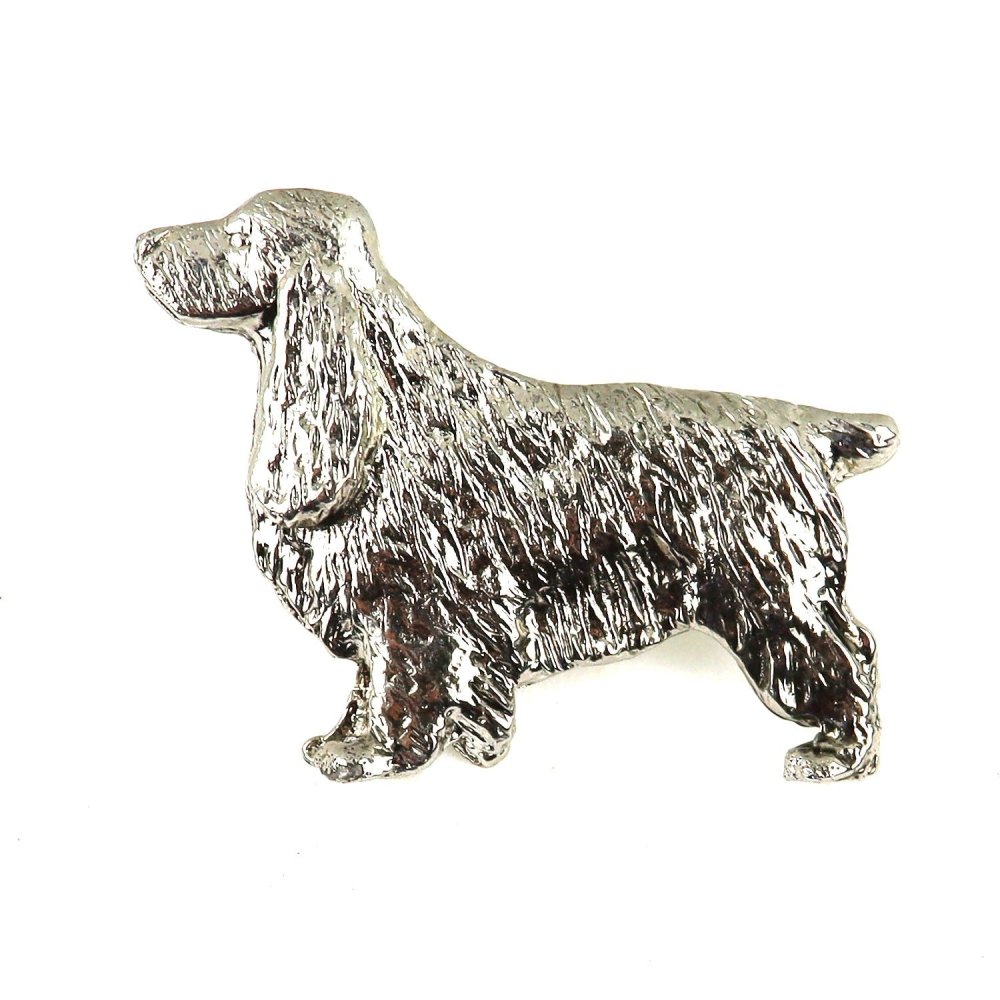 Cocker Spaniel Zinn-Brosche - Versilbert-Tierisch tolle Geschenke