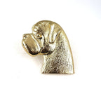 Boxer Kopf Zinn-Brosche - Vergoldet-Tierisch tolle Geschenke