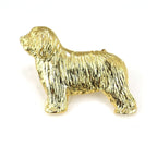 Bearded Collie Zinn-Brosche - Vergoldet-Tierisch tolle Geschenke