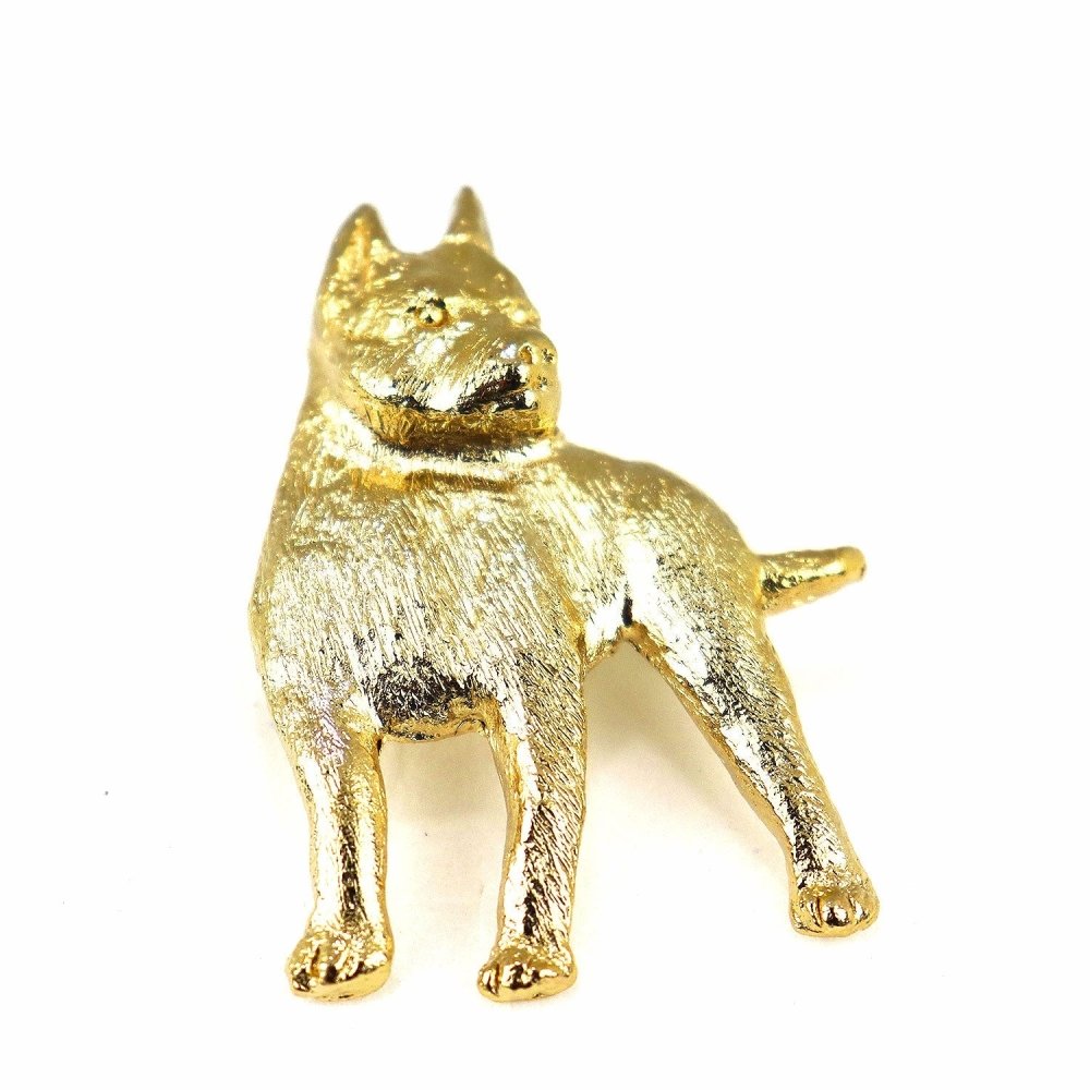 American Staffordshire Terrier Zinn-Brosche - Vergoldet-Tierisch tolle Geschenke