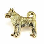 Alaskan Malamute Zinn-Brosche - Vergoldet-Tierisch tolle Geschenke