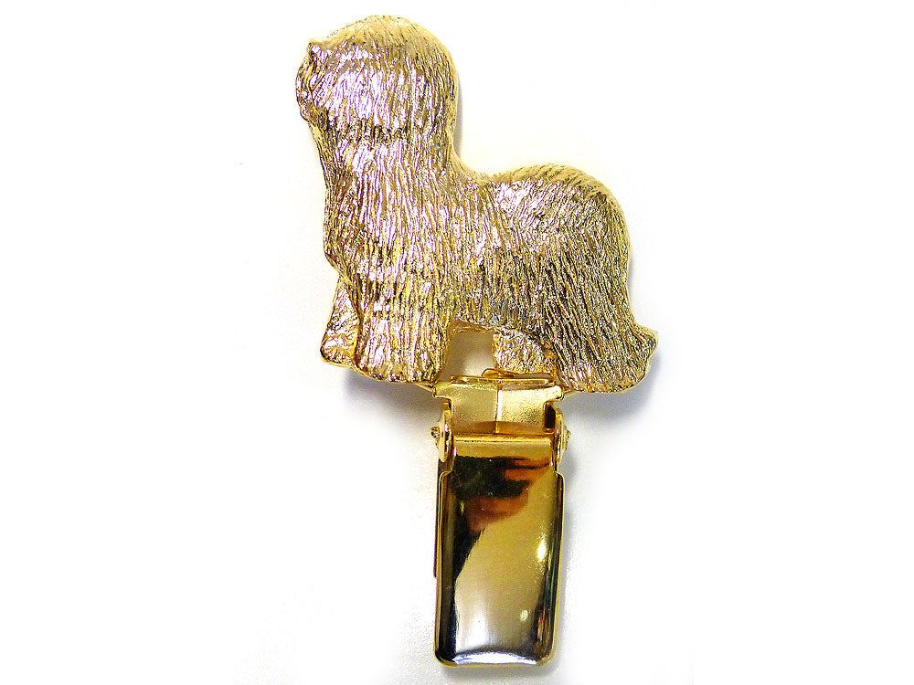 Hunderassen-Ringclip 24k Vergoldet: Bobtail - Old English Sheepdog