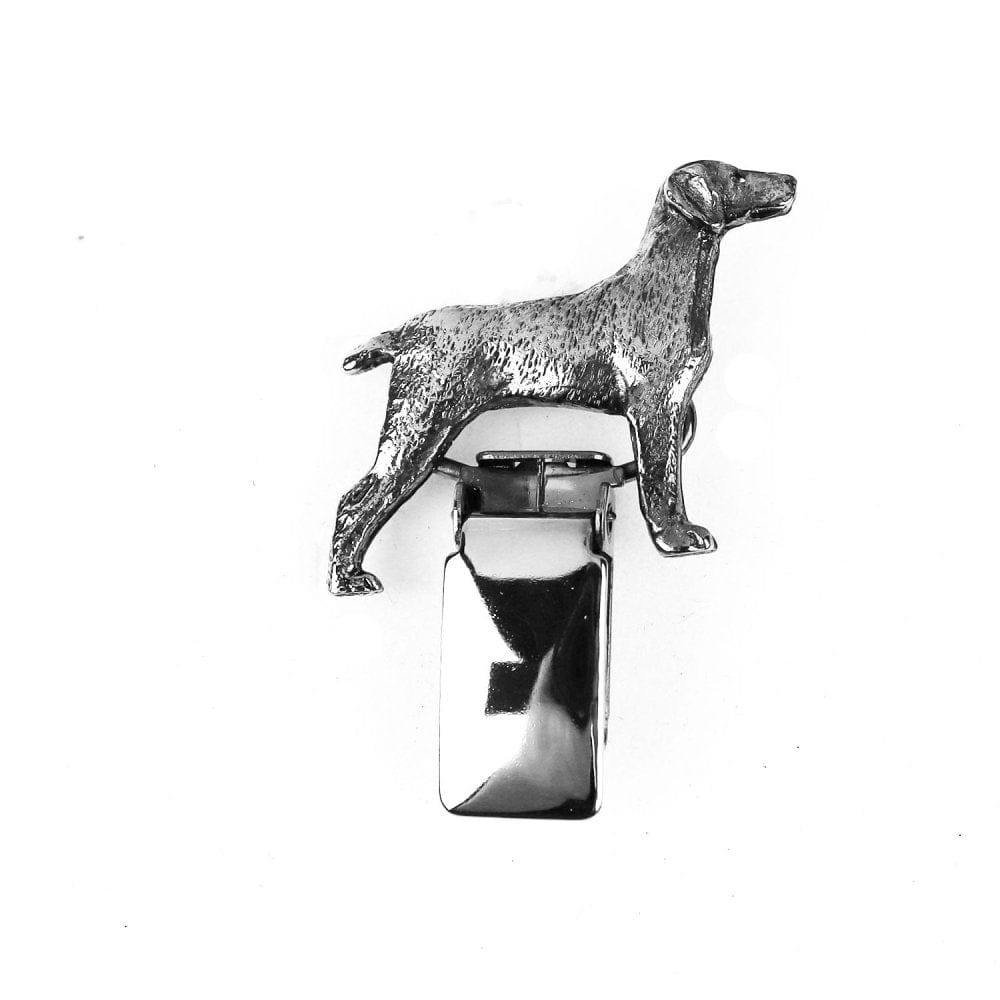 Versilberter Ringclip mit Weimaraner