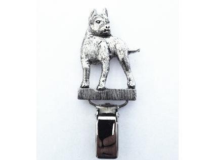 Versilberter Ringclip mit American Staffordshire Terrier