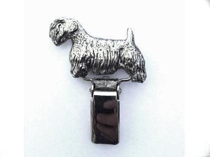 Versilberter Ringclip mit Sealeyham Terrier