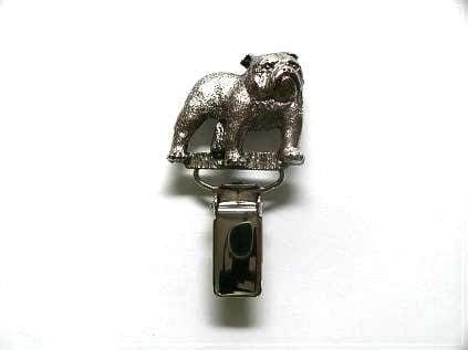Versilberter Ringclip mit Englischer Bulldogge