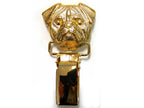 Vergoldeter Ringclip mit Mops-Kopf