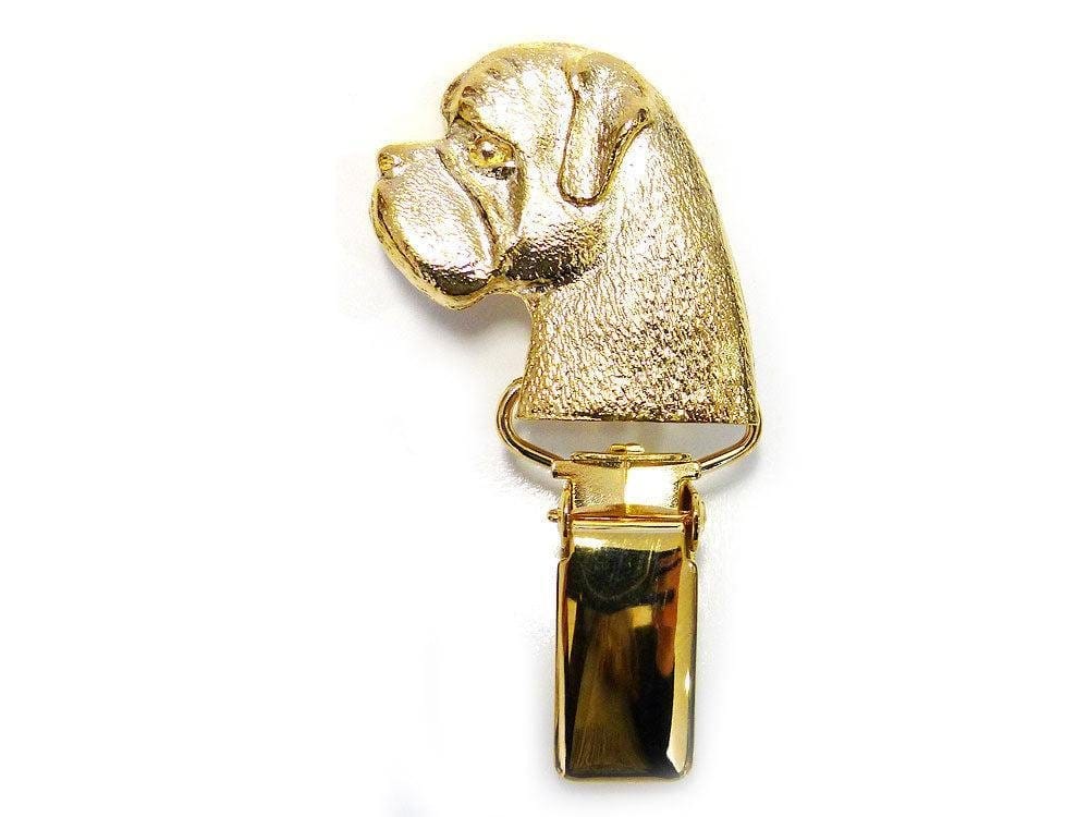 Vergoldeter Ringclip mit Boxer-Kopf