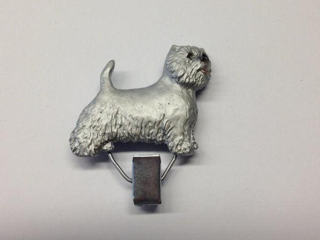 Handbemalter Startnummern-Clip mit Westie West Highland Terrier