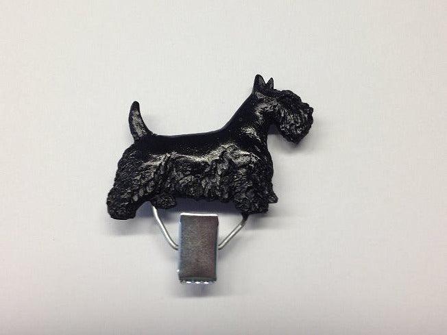Handbemalter Startnummern-Clip mit Scottish Terrier