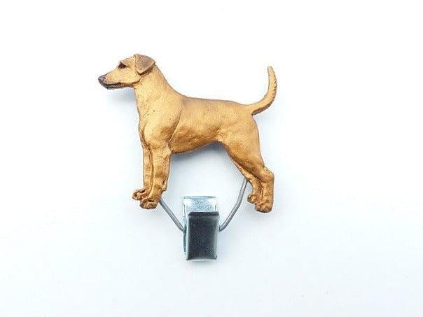 Handbemalter Startnummern-Clip mit Pinscher fawn