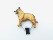 Handbemalter Startnummern-Clip mit Belgischem Schäferhund Malinois