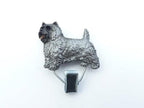 Handbemalter Startnummern-Clip mit Cairn Terrier, zweites Modell