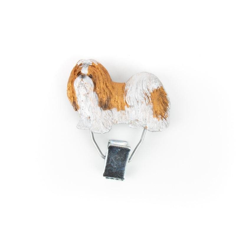 Handbemalter Startnummern-Clip mit Shih Tzu