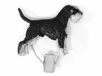 Handbemalter Startnummern-Clip mit Schnauzer schwarz-silber
