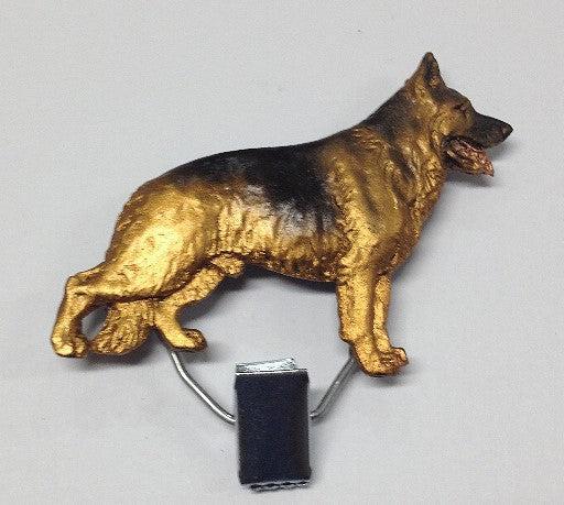Handbemalter Startnummern-Clip mit Schäferhund