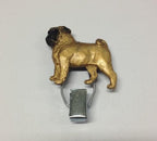 Handbemalter Startnummern-Clip mit Mops