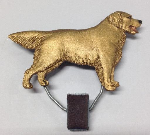 Handbemalter Startnummern-Clip mit Golden Retriever