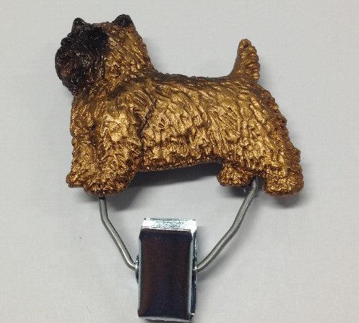 Handbemalter Startnummern-Clip mit Cairn Terrier
