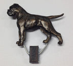 Handbemalter Startnummern-Clip mit Boxer brindle