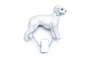 Handbemalter Startnummern-Clip mit Bedlington Terrier