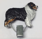 Handbemalter Startnummern-Clip mit Australian Shepherd tricolor