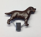 Handbemalter Startnummern-Clip mit Labrador chocolate