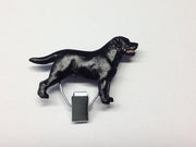 Handbemalter Startnummern-Clip mit Labrador black