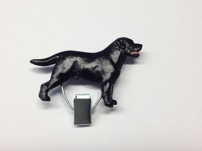 Handbemalter Startnummern-Clip mit Labrador black