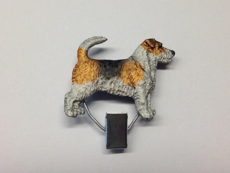 Handbemalter Startnummern-Clip mit Jack Russell Terrier