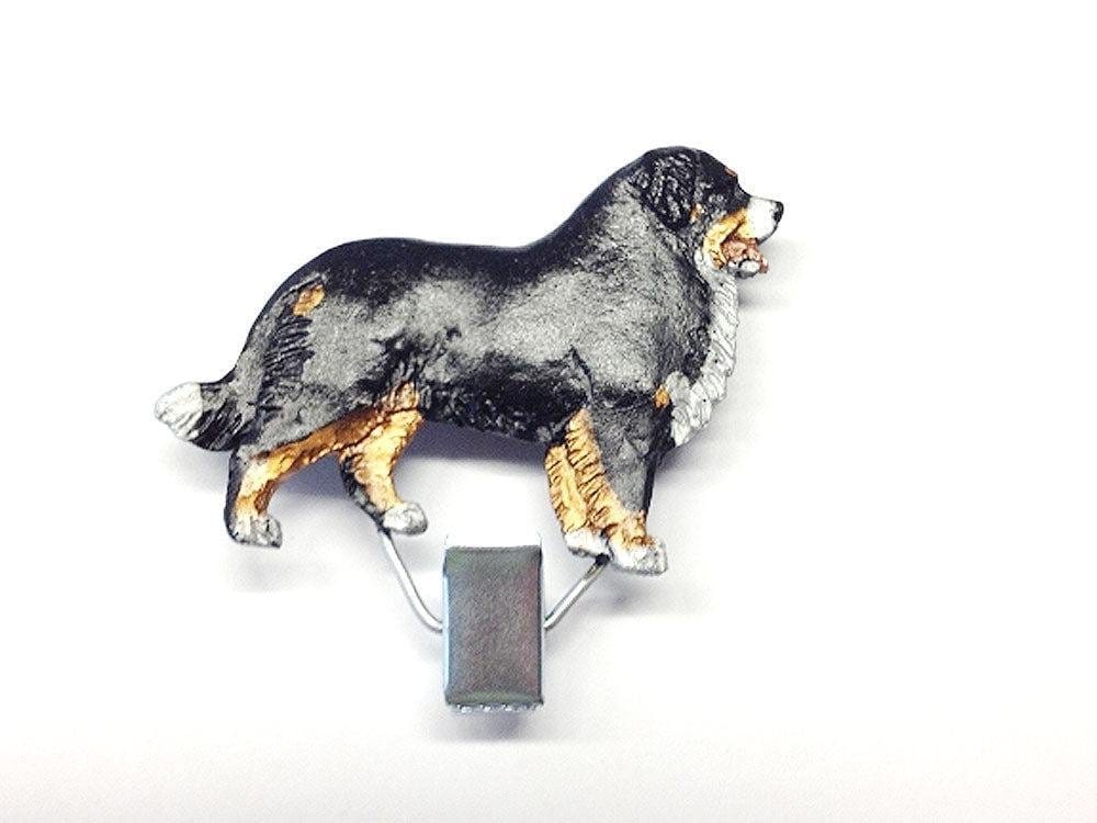 Handbemalter Startnummern-Clip mit Berner Sennenhund